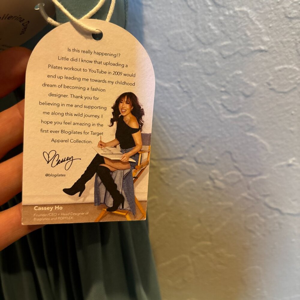 NWT Blogilates Women’s Ballerina Dress Cameo Blue Tiered Mesh Skirt – Size L - Picture 4 of 7